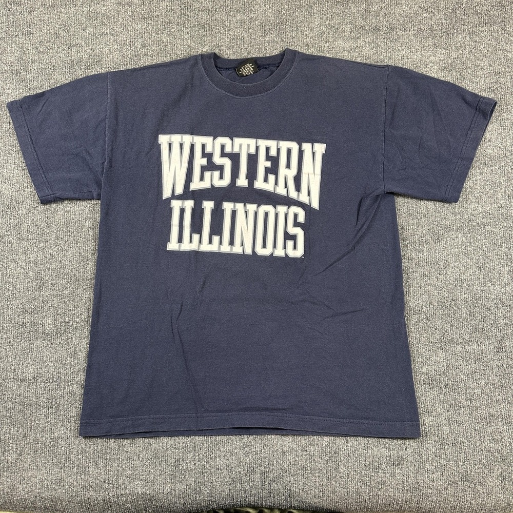 Western Illinois Shirt Mens Large Blue‎ NCAA College Gear For Sports Tee